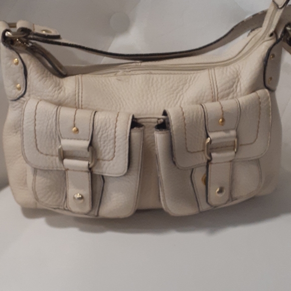 Fossil cream pebble leather shoulder bag - Picture 7 of 17